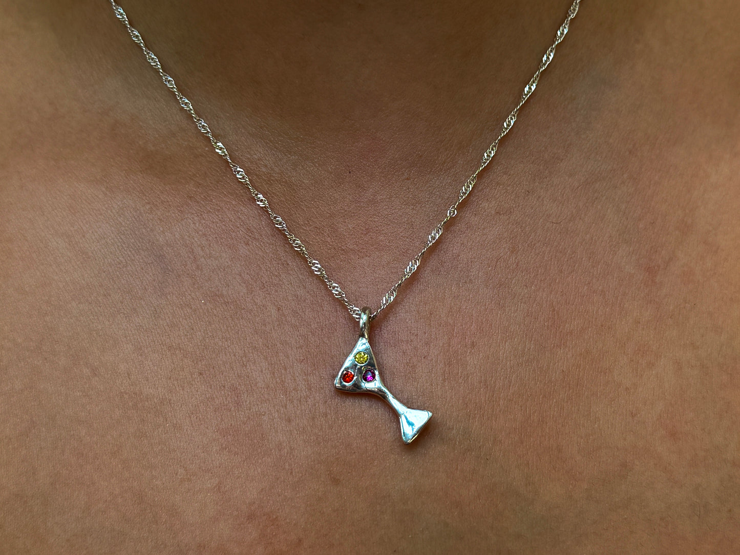 Festive Cocktail Pendant Necklace