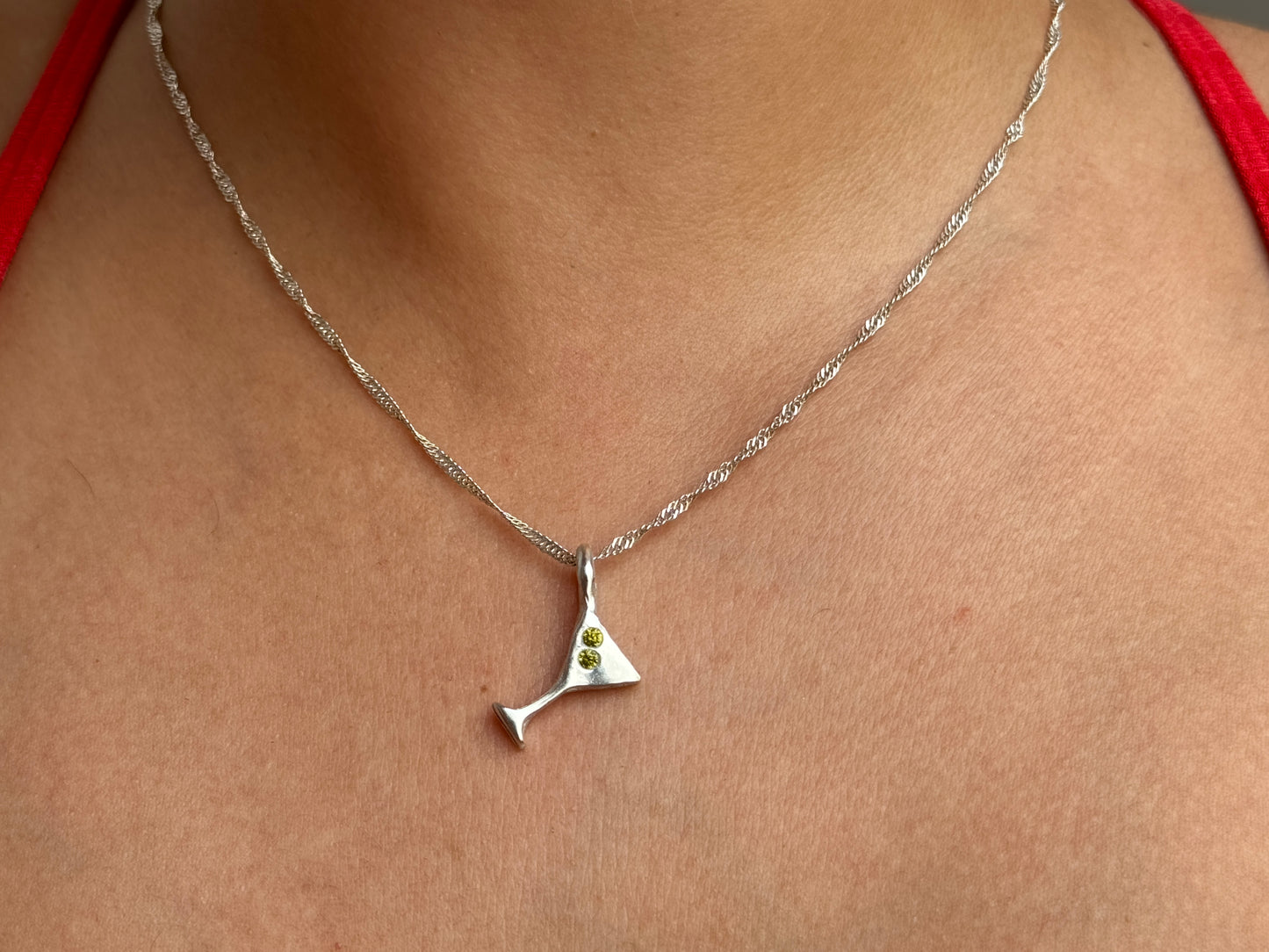 Dirty Martini Pendant Necklace