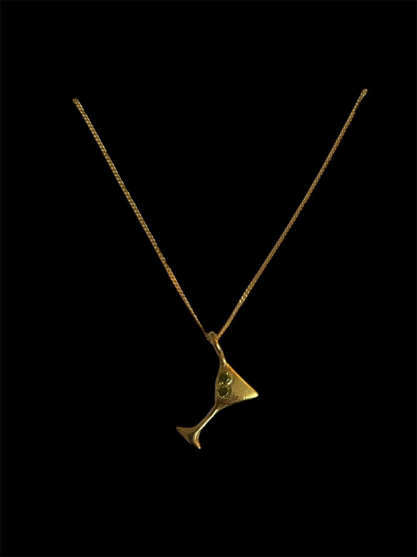 Dirty Martini Pendant Necklace - Gold
