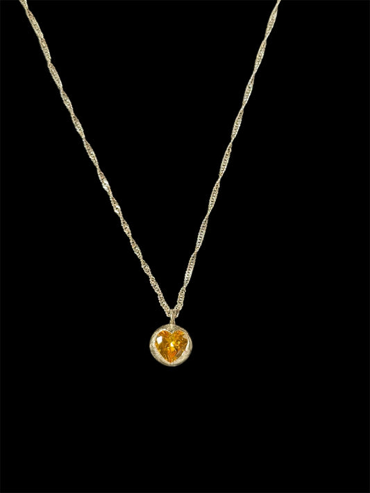 Yellow Chunky Heart Necklace