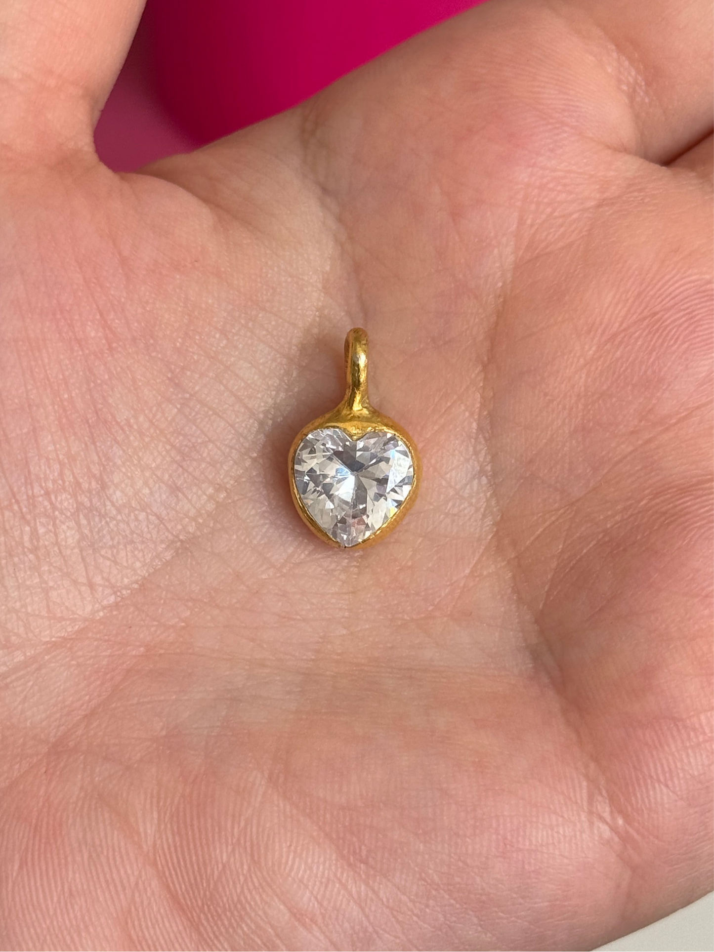 White Gold Chunky Heart Necklace