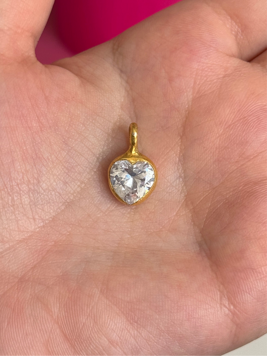 White Gold Chunky Heart Necklace