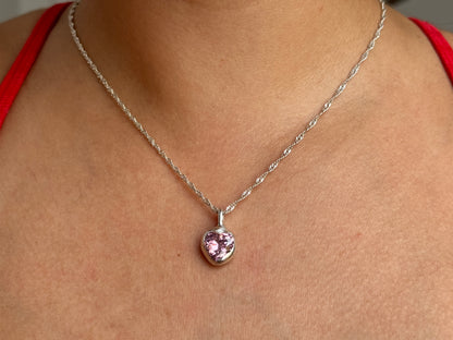 Blush Heart Pendant Necklace