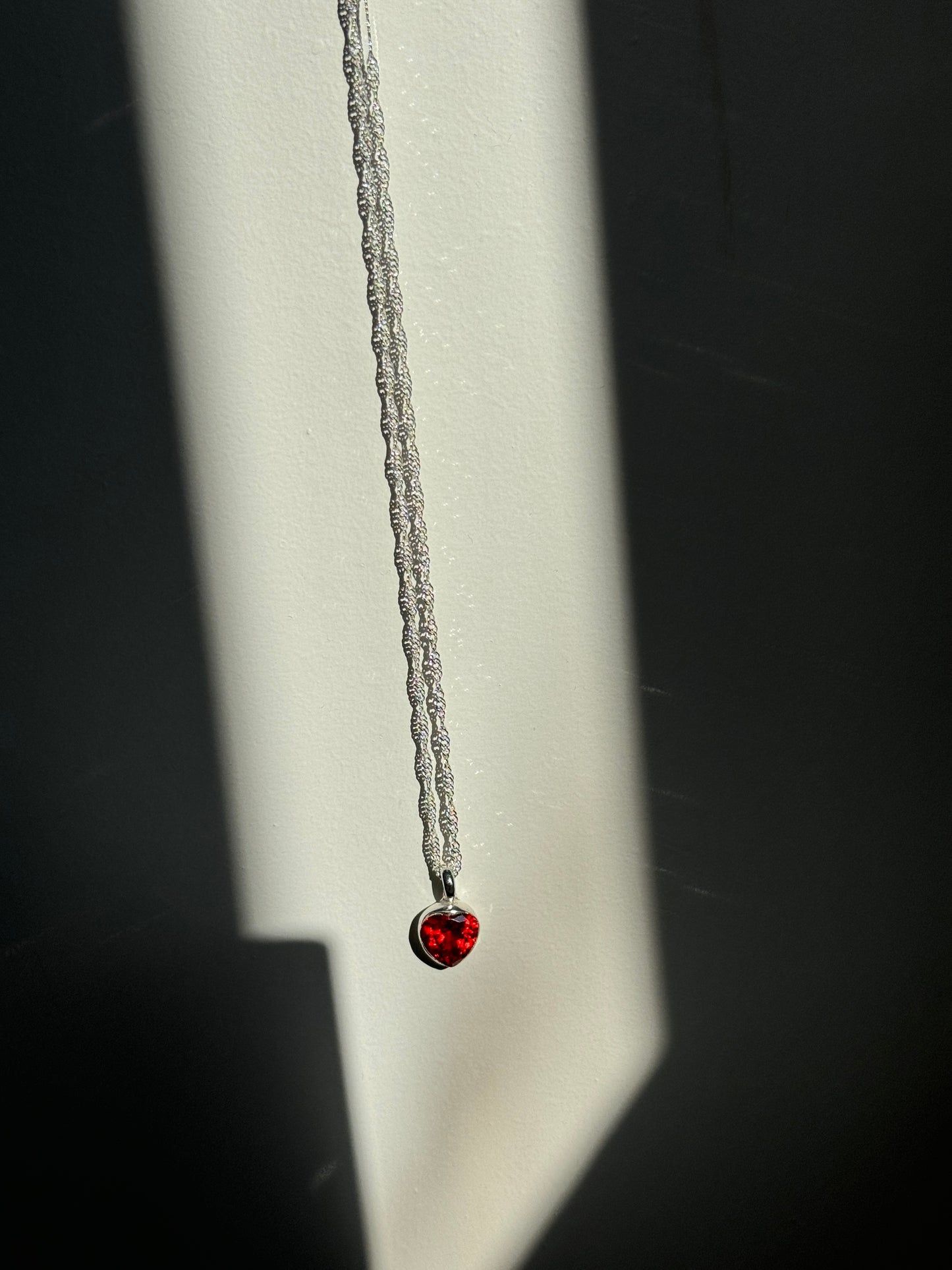 Chunky Red Heart Pendant Necklace