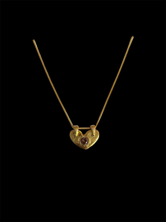 Brown Gold Heart Necklace