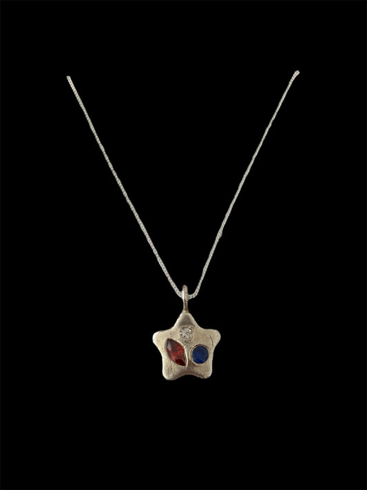 Red and Blue Stardust Necklace