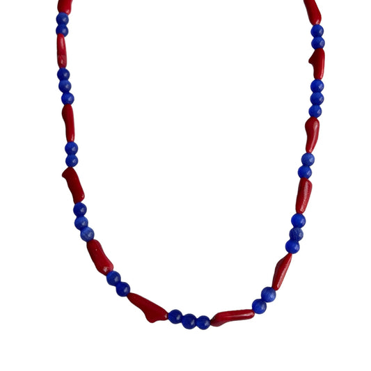 Red and Navy Beads Chain